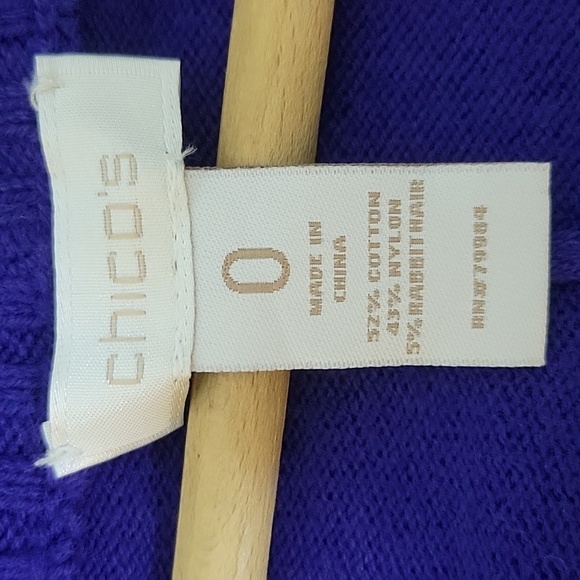 Chico's Violet Blue Open Front Rabbit Hair Blend Cardigan Size Small S - Picture 2 of 6